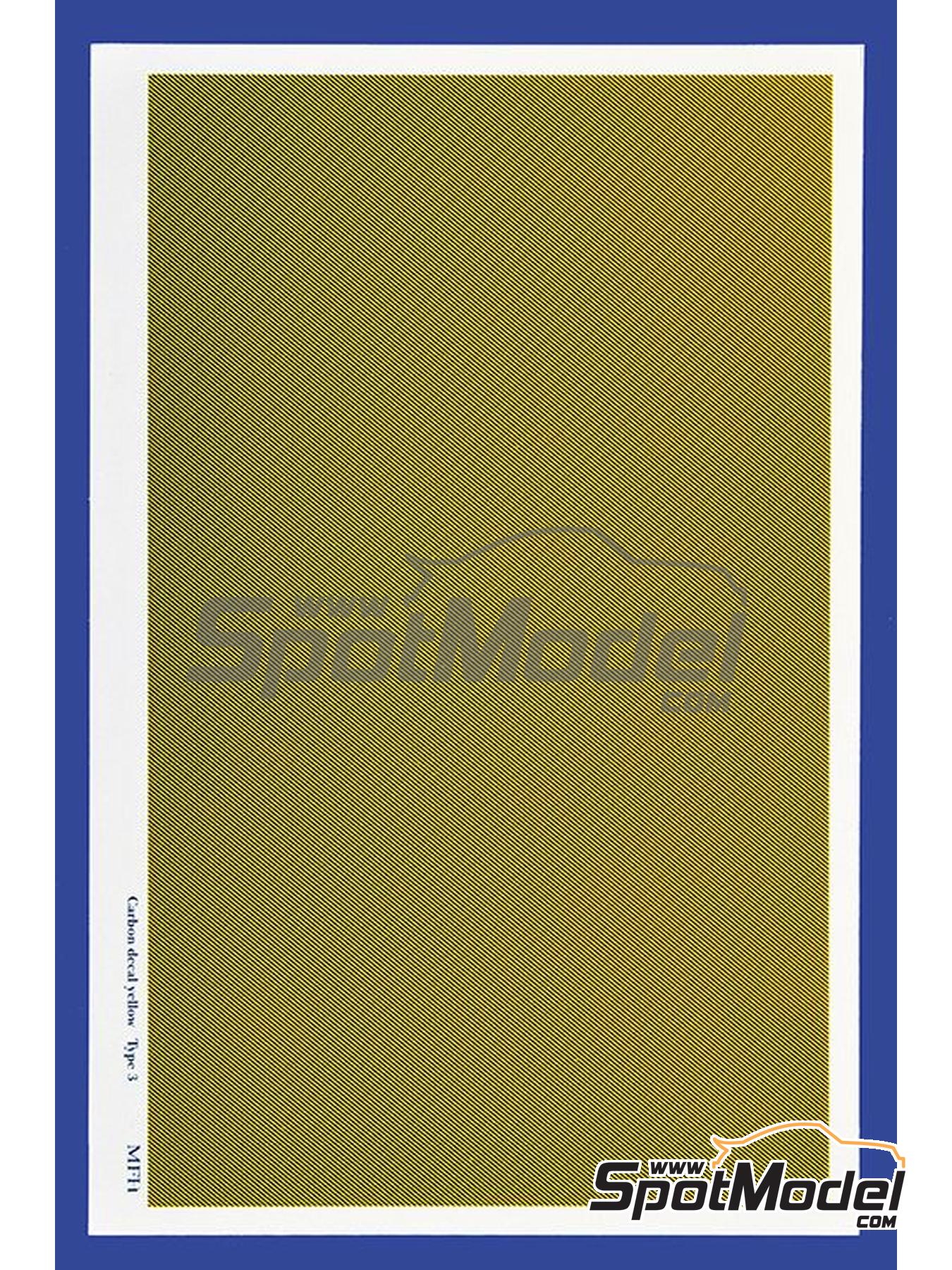 Model Factory Hiro P1173: Kevlar fiber decal 1/24 scale - Yellow